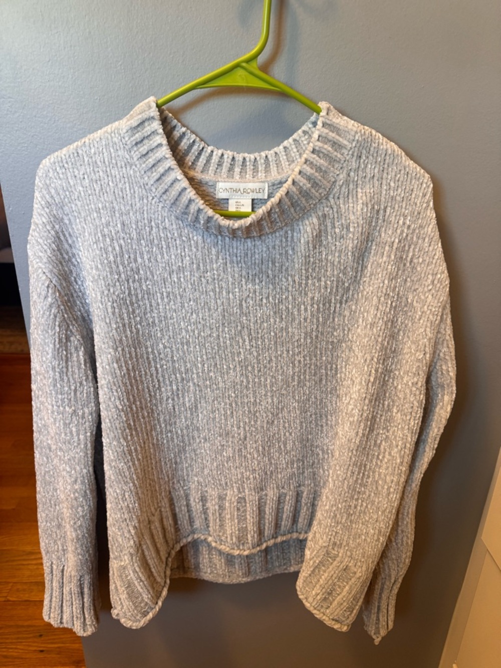 Cynthia Rowley Heather Gray Ribbed Crewneck Sweater